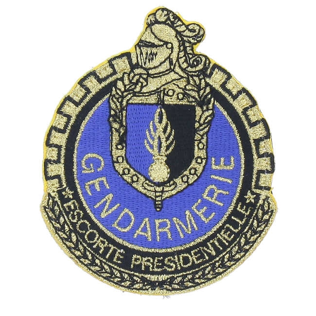 Écusson brodé Gendarmerie Escorte Présidentielle Écusson brodé Gendarmerie Escorte Présidentielle