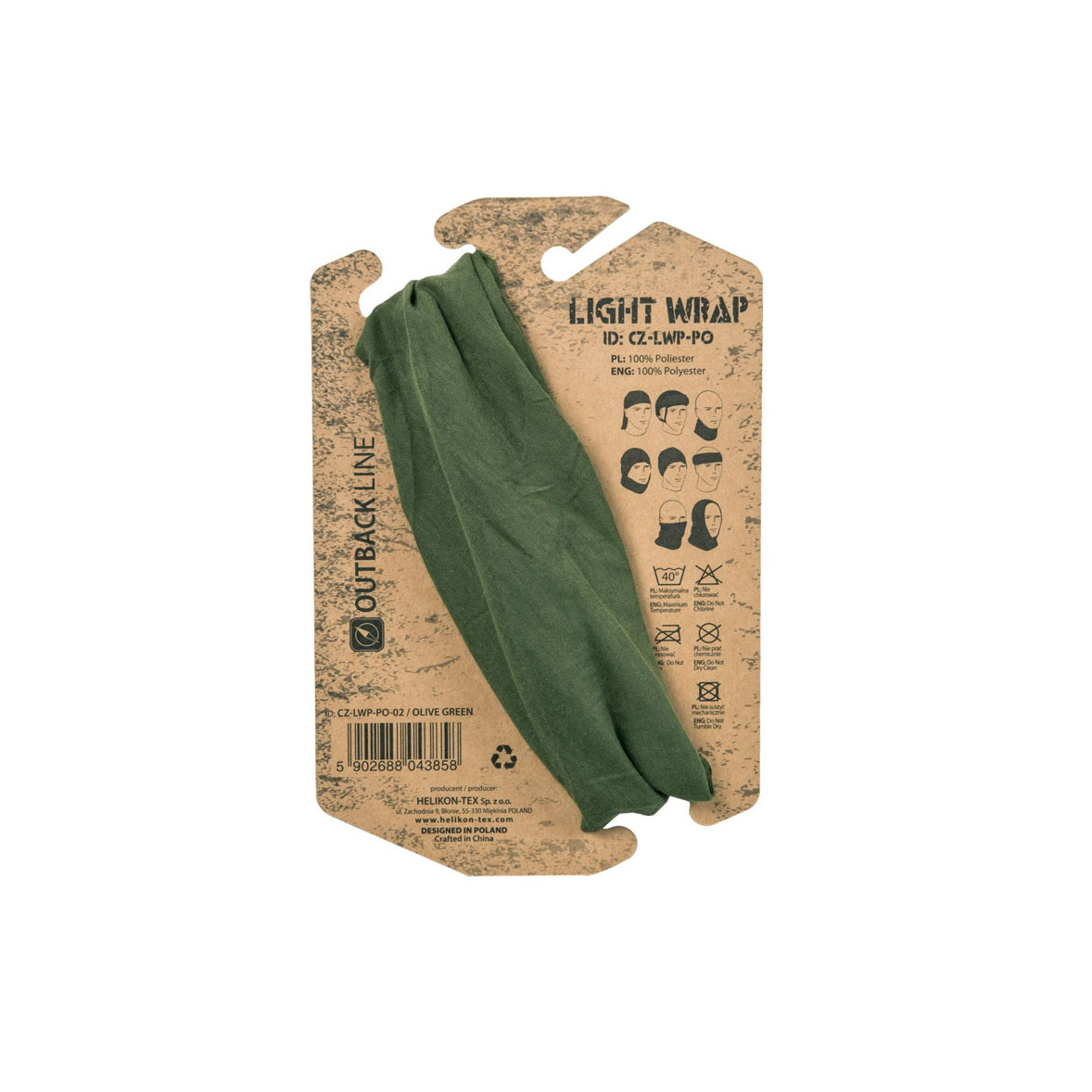 Tour de cou multifonction vert olive Helikon