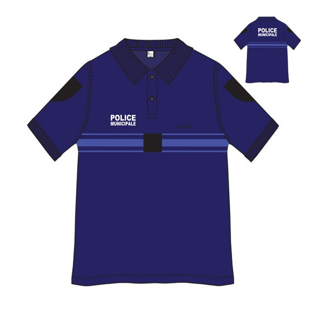 Polo Police Municipale MC respirant marine Polo Police Municipale MC respirant marine