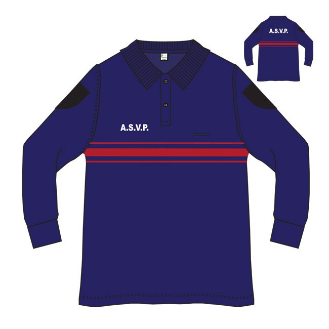 Polo ASVP ML respirant marine Polo ASVP ML respirant marine
