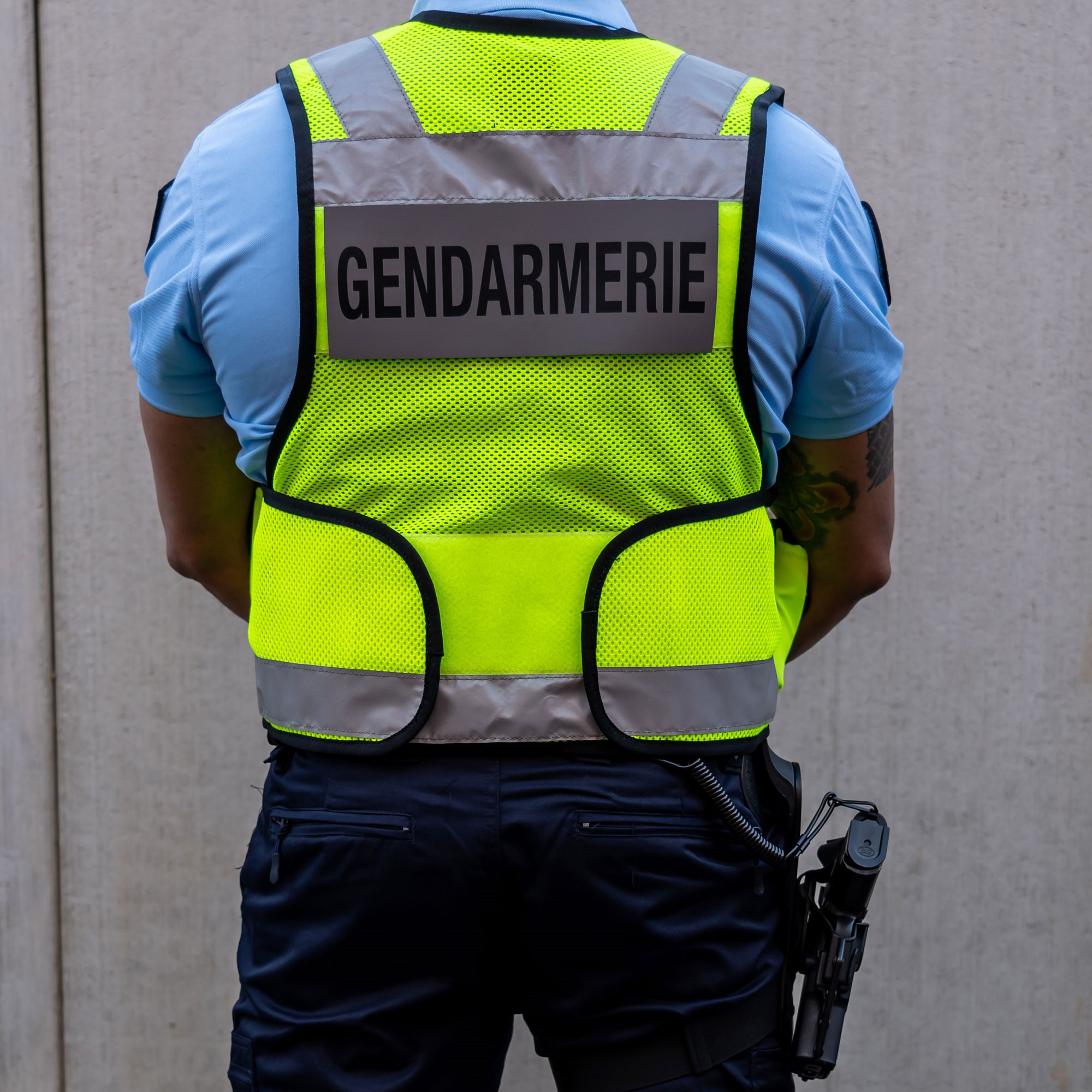 gilet tactique jaune fluo gendarmerie